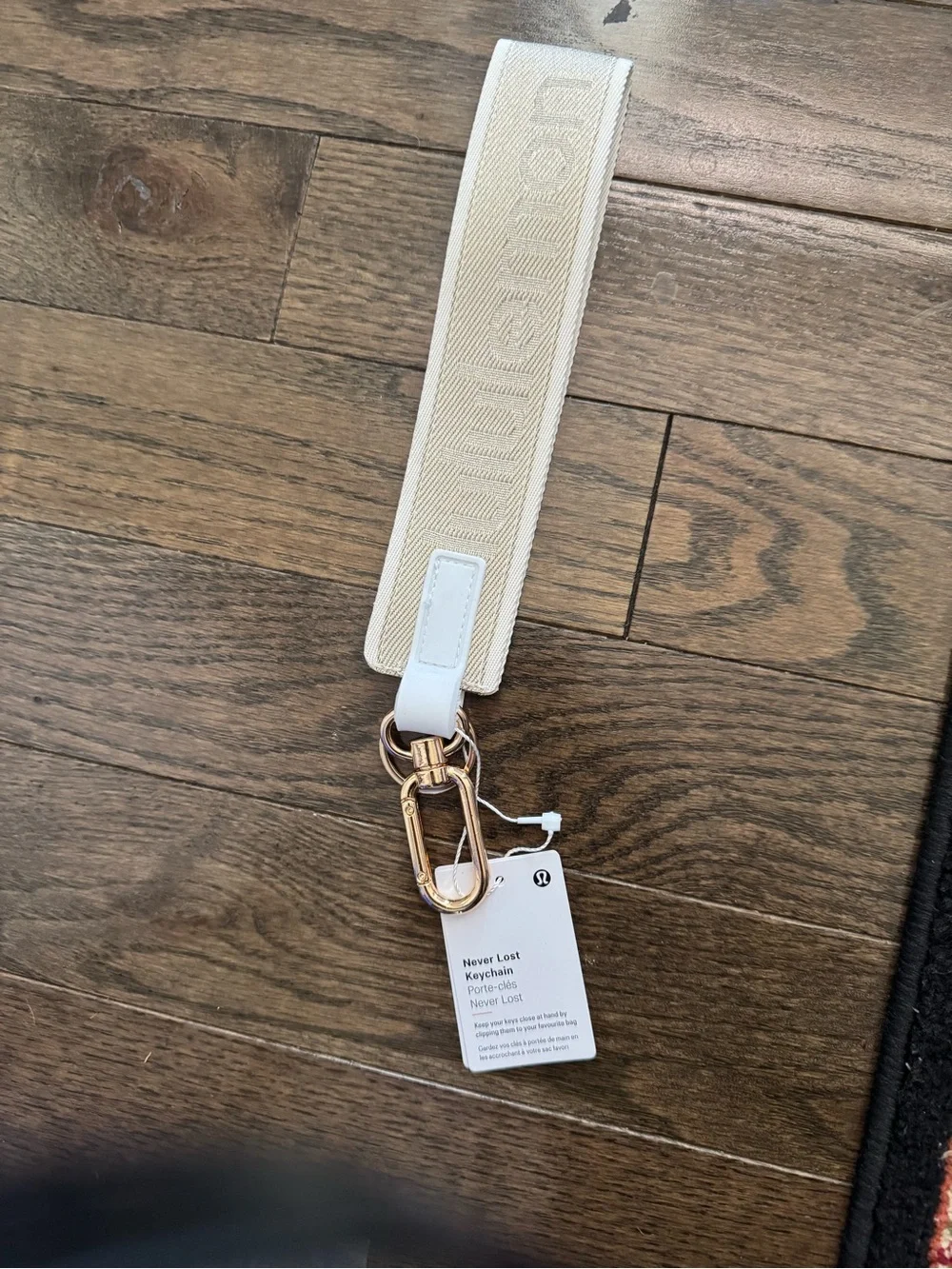 lululemon athletica Never Lost Keychain Strap - Cream/Gold